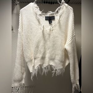 White Cropped Sweater